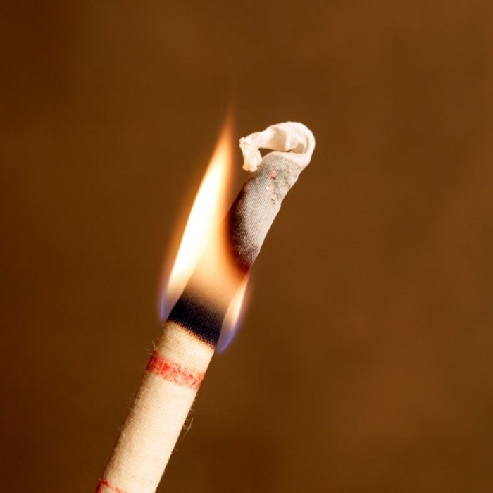 An incense stick used for ear candling treatment